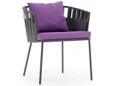Кресло плетеное с подушками Aurica Бора-Бора нержавеющая сталь, роуп, акрил сиреневый Фото 1