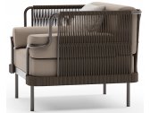 Кресло плетеное с подушками Aurica Мартиника алюминий, роуп, акрил светло-коричневый Фото 3