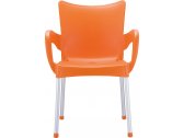 Кресло пластиковое Siesta Contract Romeo алюминий, полипропилен оранжевый Фото 7