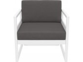 Кресло пластиковое с подушками Siesta Contract Mykonos стеклопластик, полиэстер белый Фото 13