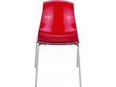 Комплект прозрачных стульев Siesta Contract Allegra Set 2 сталь, поликарбонат красный Фото 13