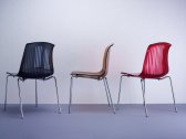 Комплект прозрачных стульев Siesta Contract Allegra Set 2 сталь, поликарбонат красный Фото 15