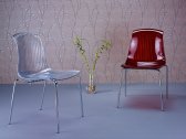 Комплект прозрачных стульев Siesta Contract Allegra Set 2 сталь, поликарбонат красный Фото 16
