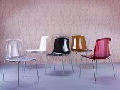 Комплект прозрачных стульев Siesta Contract Allegra Set 2 сталь, поликарбонат красный Фото 17