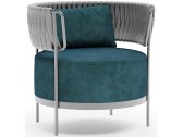 Кресло плетеное с подушками Aurica Лимассол алюминий, роуп, ткань зеленый Фото 1