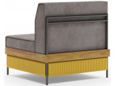 Модуль мягкий с подушками Aurica Готланд алюминий, акация, роуп, ткань натуральный, желтый, серый Фото 4