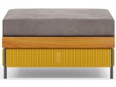 Пуф мягкий с подушкой Aurica Готланд алюминий, акация, роуп, ткань натуральный, желтый, серый Фото 4