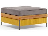 Пуф мягкий с подушкой Aurica Готланд алюминий, акация, роуп, ткань натуральный, желтый, серый Фото 3