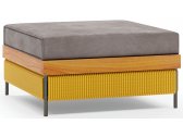 Пуф мягкий с подушкой Aurica Готланд алюминий, акация, роуп, ткань натуральный, желтый, серый Фото 1
