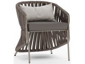 Кресло плетеное с подушками Aurica Леба алюминий, нержавеющая сталь, акрил, роуп коричневый, бежевый Фото 1