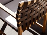 Кресло деревянное плетеное Tribu Vis a Vis тик, тканевые ремни Фото 8