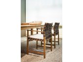 Кресло деревянное плетеное Tribu Vis a Vis тик, тканевые ремни Фото 5