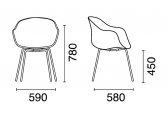 Кресло пластиковое PAPATYA Globe-K ML сталь, стеклопластик антрацит Фото 2