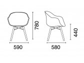 Кресло пластиковое PAPATYA Globe-K Wox Iroko ироко, металл, стеклопластик натуральный, тортора Фото 2
