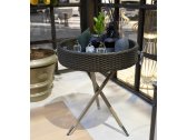 Столик плетеный кофейный DFN Canopo  алюминий, искусственный ротанг, зеркало Фото 1