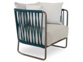 Кресло плетеное мягкое Tevet Levante сталь, роуп, ткань Фото 1