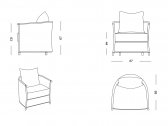 Кресло плетеное с подушками DFN Rigel натуральный ротанг, сыромятная кожа, ткань Фото 2
