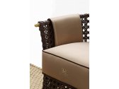 Кресло плетеное с подушками DFN Rigel натуральный ротанг, сыромятная кожа, ткань Фото 6