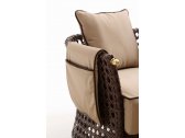 Кресло плетеное с подушками DFN Rigel натуральный ротанг, сыромятная кожа, ткань Фото 5