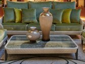 Столик плетеный кофейный DFN Aralia алюминий, искусственный ротанг, керамика Фото 1