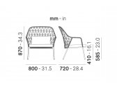 Кресло лаунж плетеное с подушкой PEDRALI Panarea сталь, роуп, ткань бежевый, песочный Фото 2