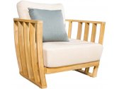 Кресло деревянное с подушками Tagliamento Woodland эвкалипт, олефин натуральный, бежевый Фото 2