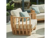 Кресло деревянное с подушками Tagliamento Woodland эвкалипт, олефин натуральный, бежевый Фото 5