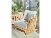 Кресло деревянное с подушками Tagliamento Woodland эвкалипт, олефин натуральный, бежевый Фото 7