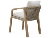 Кресло деревянное с подушками Tagliamento Rimini тик, роуп, олефин натуральный, бежевый Фото 2