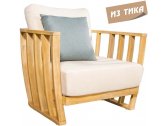 Кресло деревянное с подушками Tagliamento Woodland тик, олефин натуральный, бежевый Фото 1