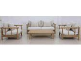 Кресло деревянное с подушками Tagliamento Bungalow тик, олефин натуральный, бежевый Фото 5