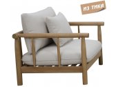 Кресло деревянное с подушками Tagliamento Bungalow тик, олефин натуральный, бежевый Фото 1