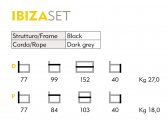 Комплект мягкой мебели Grattoni Ibiza алюминий, роуп, акрил черный, темно-серый Фото 2