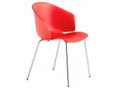 Кресло пластиковое PEDRALI Grace сталь, стеклопластик красный Фото 1