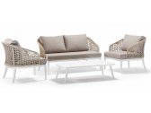 Комплект плетеной мебели Grattoni Kos алюминий, роуп, олефин белый, бежевый, коричневый Фото 1