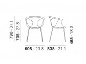 Кресло с обивкой PEDRALI Fox сталь, ясень, ткань Фото 2