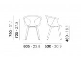 Кресло пластиковое PEDRALI Fox сталь, ясень, стеклопластик беленый ясень, белый Фото 2