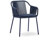 Кресло плетеное с подушкой PEDRALI Babila Twist сталь, роуп, ткань синий Фото 1