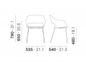 Кресло пластиковое PEDRALI Babila сталь, стеклопластик черный, оранжевый Фото 2