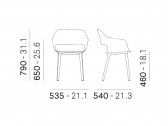 Кресло пластиковое PEDRALI Babila ясень, стеклопластик Фото 2