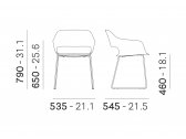 Кресло пластиковое на полозьях PEDRALI Babila сталь, стеклопластик Фото 2