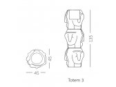 Кашпо пластиковое SLIDE Threebu Totem Pot 3 Standard полиэтилен, алюминий Фото 2