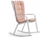 Кресло-качалка пластиковое с подушкой Nardi Folio стеклопластик, акрил белый, розовый Фото 1