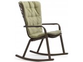 Кресло-качалка пластиковое с подушкой Nardi Folio стеклопластик, акрил табак, зеленый Фото 1