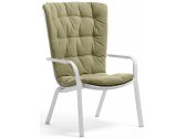 Лаунж-кресло пластиковое с подушкой Nardi Folio стеклопластик, акрил белый, зеленый Фото 1