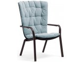 Лаунж-кресло пластиковое с подушкой Nardi Folio стеклопластик, акрил антрацит, голубой Фото 1