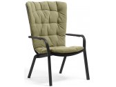Лаунж-кресло пластиковое с подушкой Nardi Folio стеклопластик, акрил антрацит, зеленый Фото 1
