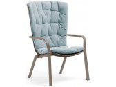 Лаунж-кресло пластиковое с подушкой Nardi Folio стеклопластик, акрил тортора, голубой Фото 1