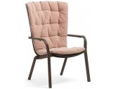 Лаунж-кресло пластиковое с подушкой Nardi Folio стеклопластик, акрил табак, розовый Фото 1