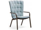 Лаунж-кресло пластиковое с подушкой Nardi Folio стеклопластик, акрил табак, голубой Фото 1